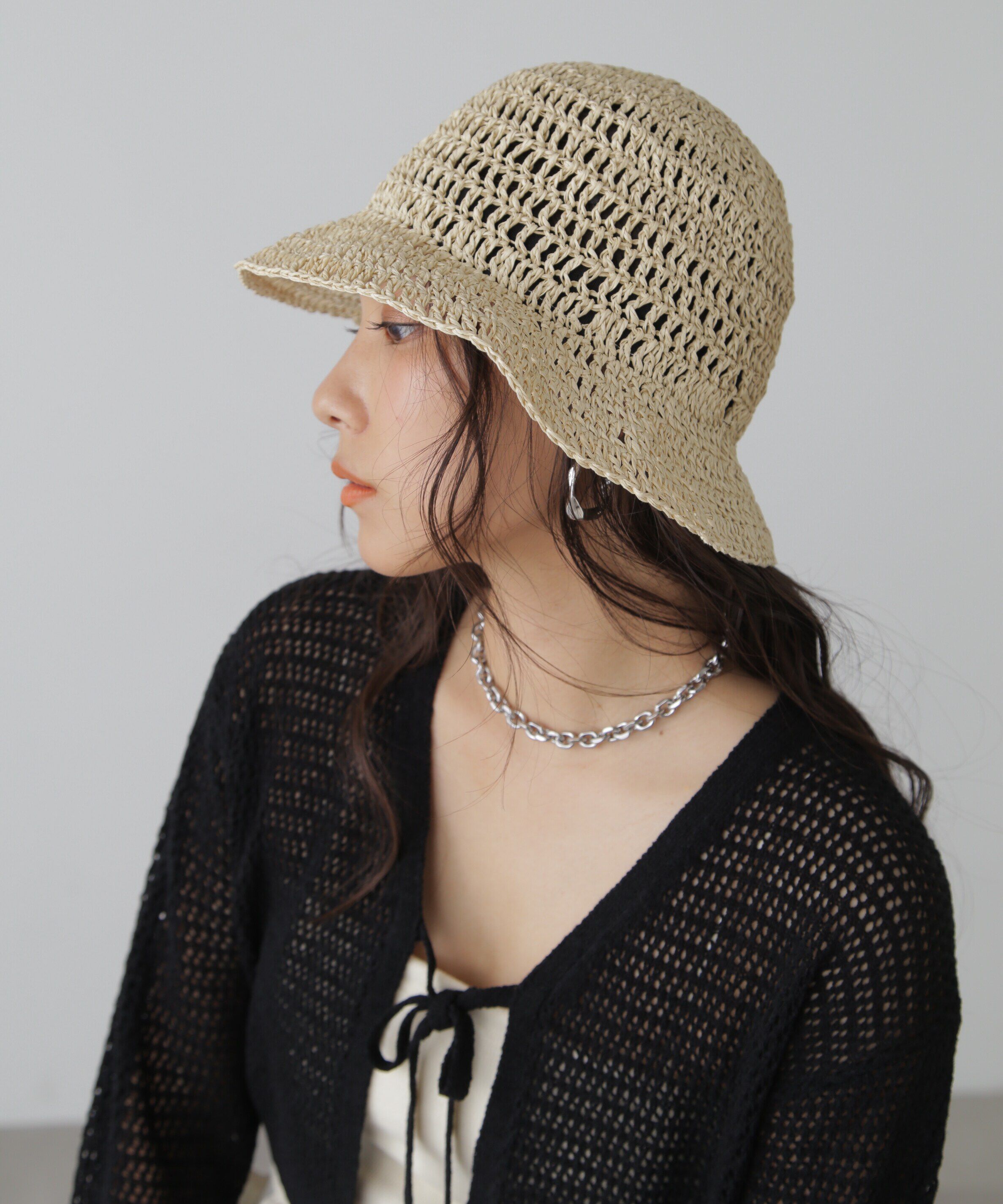  「ペーパークロシェキャペリンハット」|ソックス|