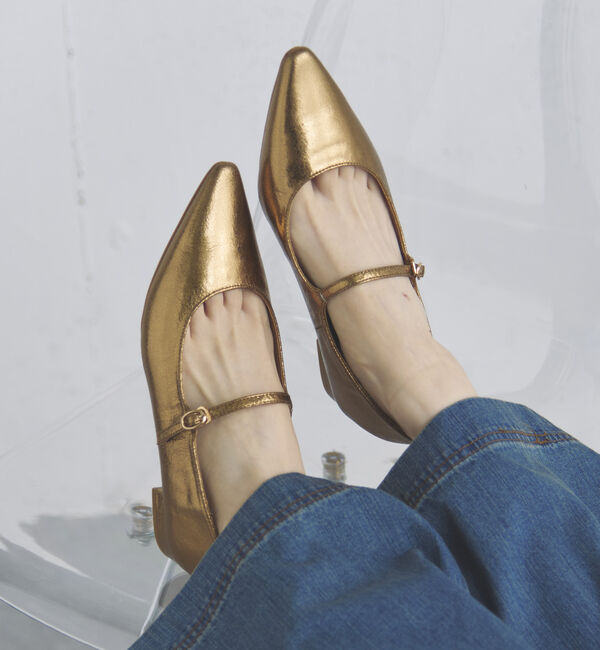 Doux archives「ストラップフラットパンプス」|その他|GOLD