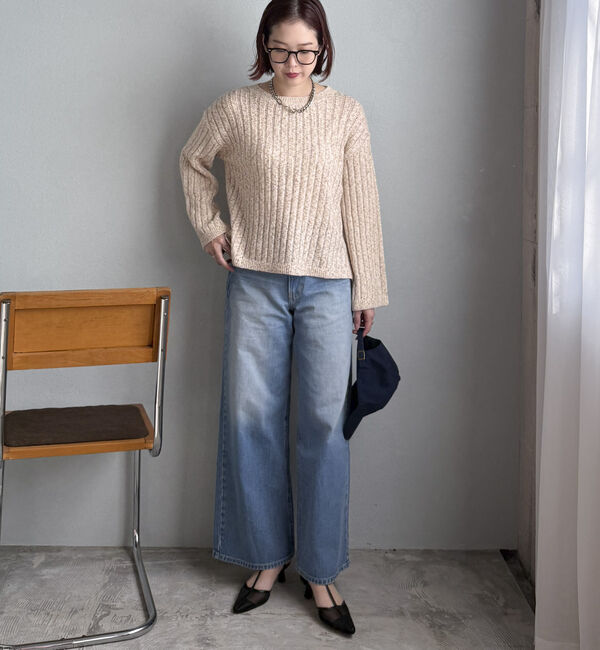 Doux archives「透かし編みＭＩＸヤーンニットプルオーバー」|ニット・セーター|