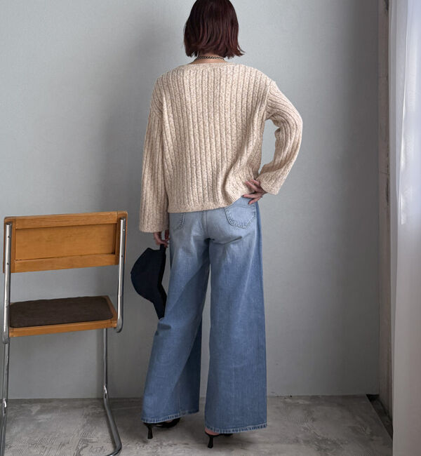 Doux archives「透かし編みＭＩＸヤーンニットプルオーバー」|ニット・セーター|