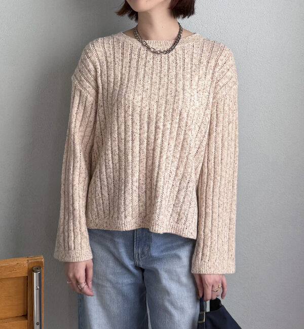 Doux archives「透かし編みＭＩＸヤーンニットプルオーバー」|ニット・セーター|