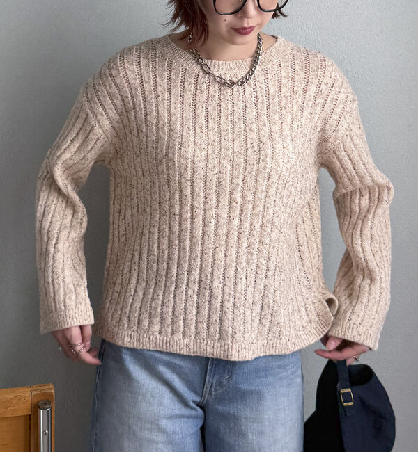 Doux archives「透かし編みＭＩＸヤーンニットプルオーバー」|ニット・セーター|