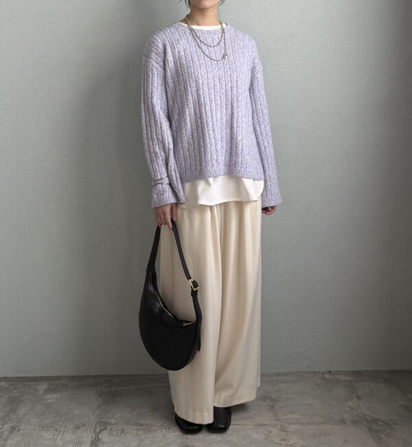 Doux archives「透かし編みＭＩＸヤーンニットプルオーバー」|ニット・セーター|