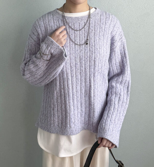 Doux archives「透かし編みＭＩＸヤーンニットプルオーバー」|ニット・セーター|