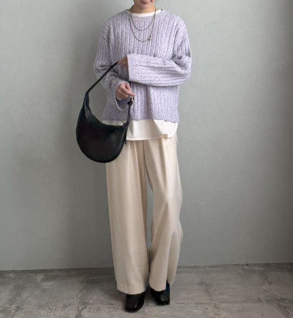 Doux archives「透かし編みＭＩＸヤーンニットプルオーバー」|ニット・セーター|