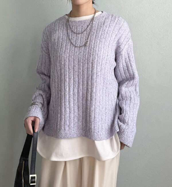 Doux archives「透かし編みＭＩＸヤーンニットプルオーバー」|ニット・セーター|