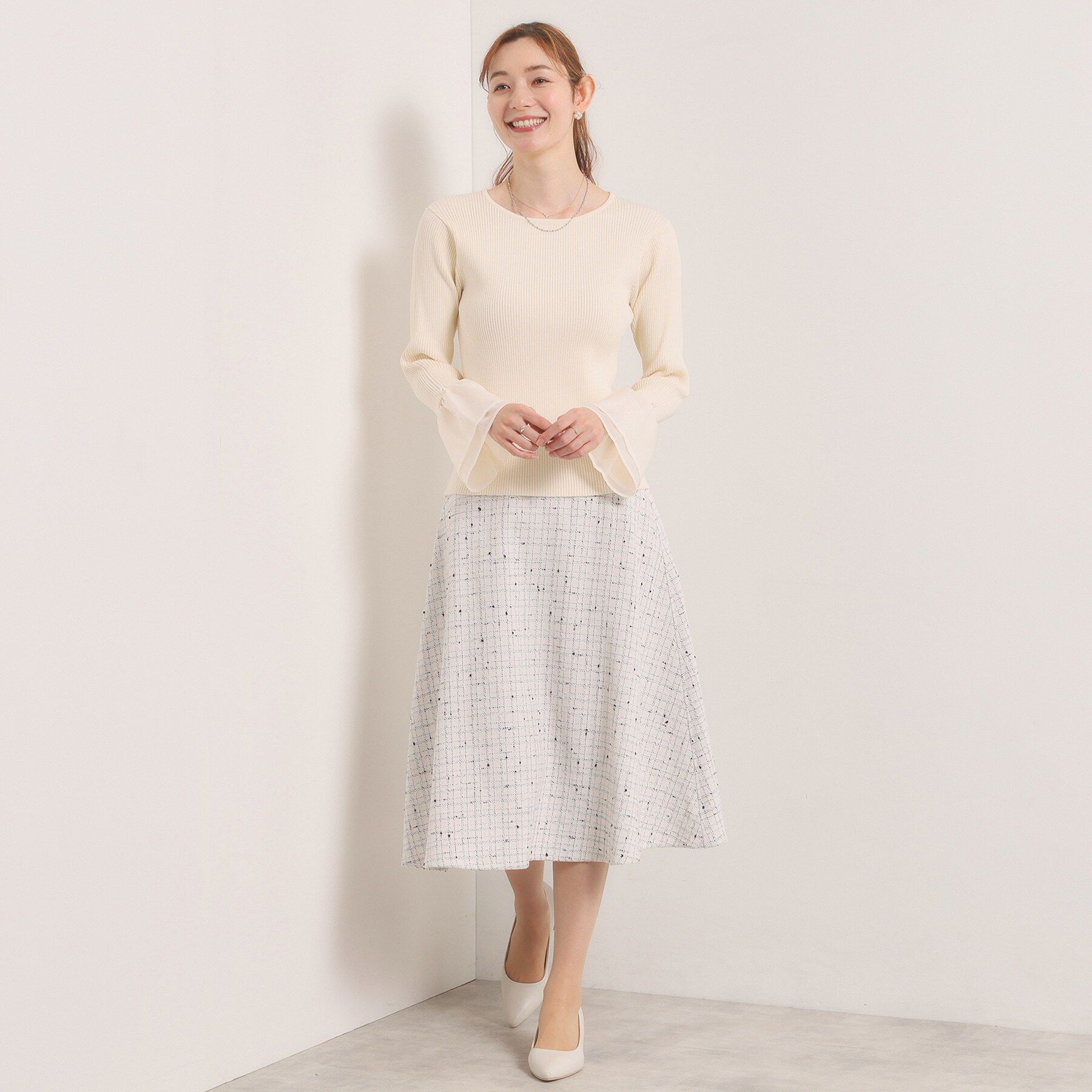 ITS&rsquo;DEMO「袖口フリルリブニット」|ニット・セーター|