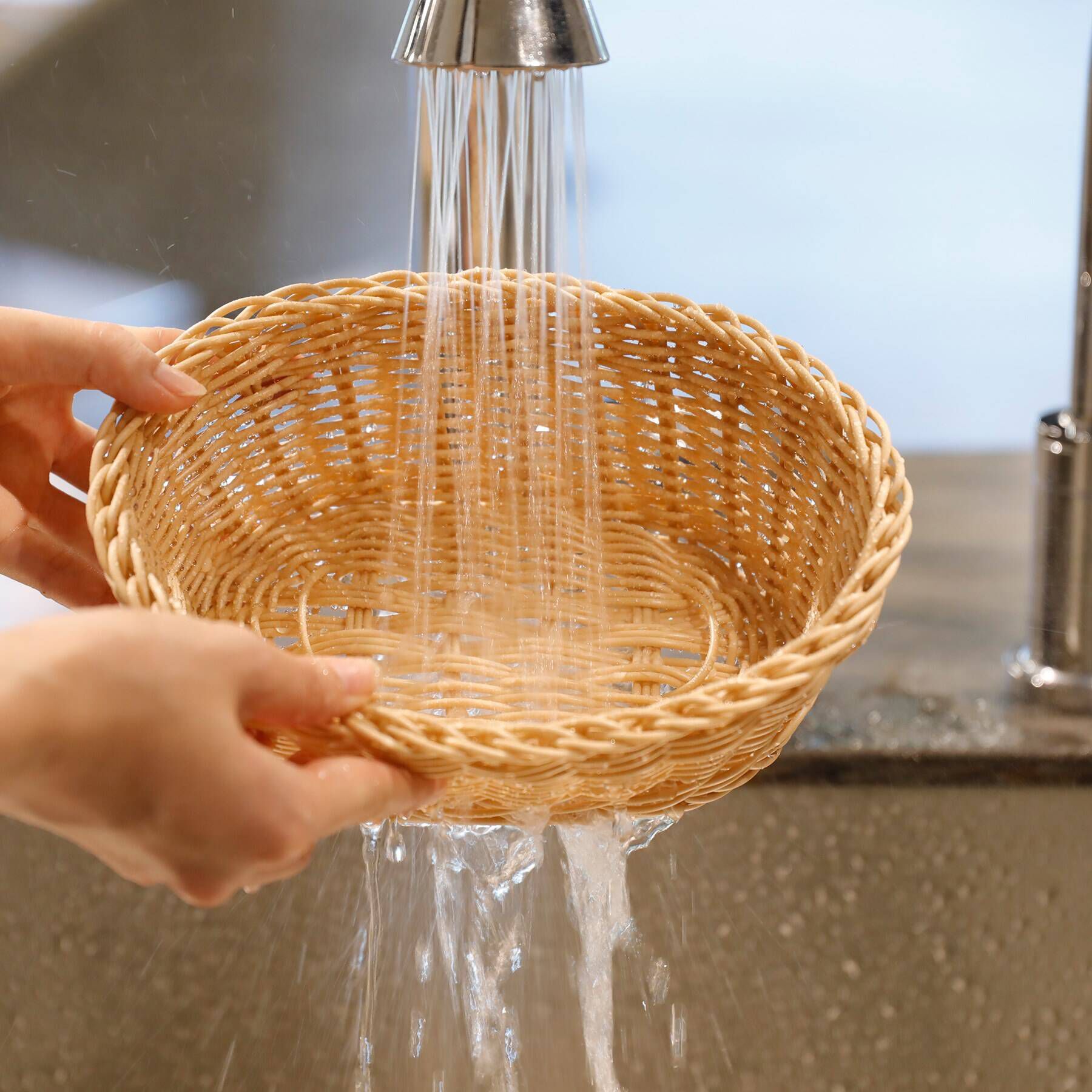 212 KITCHEN STORE「洗えるバスケット ルンド オーバル  キャラメル Quartier larin」|食器・キッチングッズ|