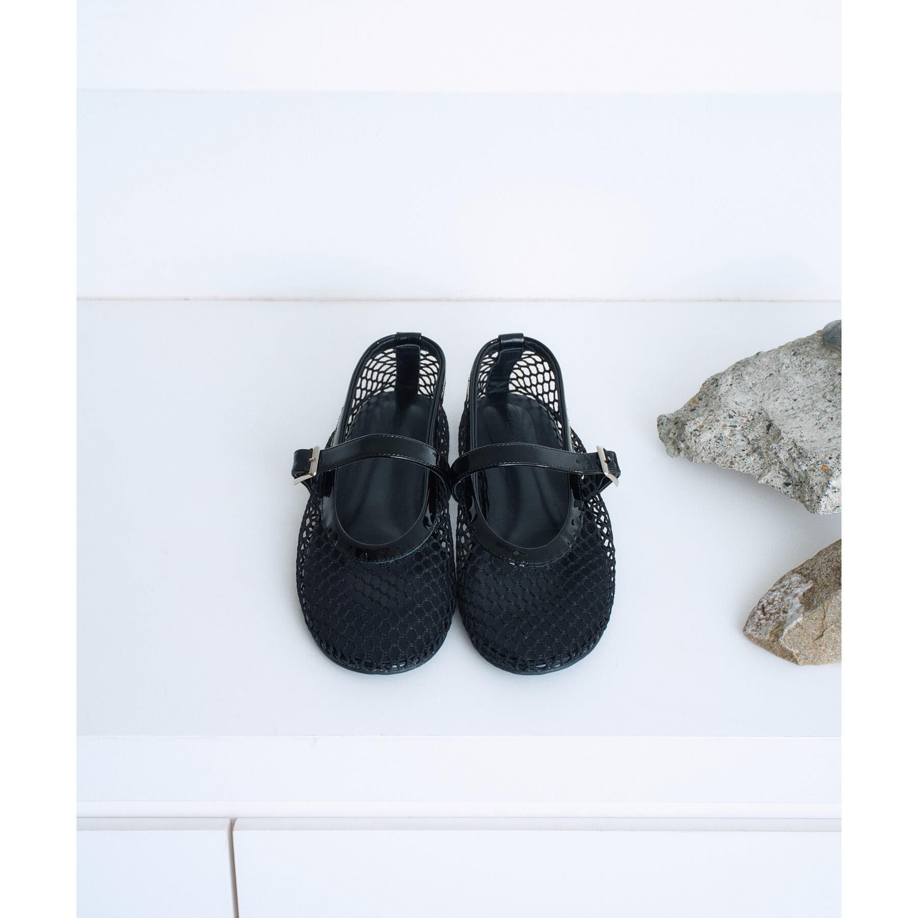 CODE A「tony bianco｜MIA mesh flat」|その他|ブラック(019)