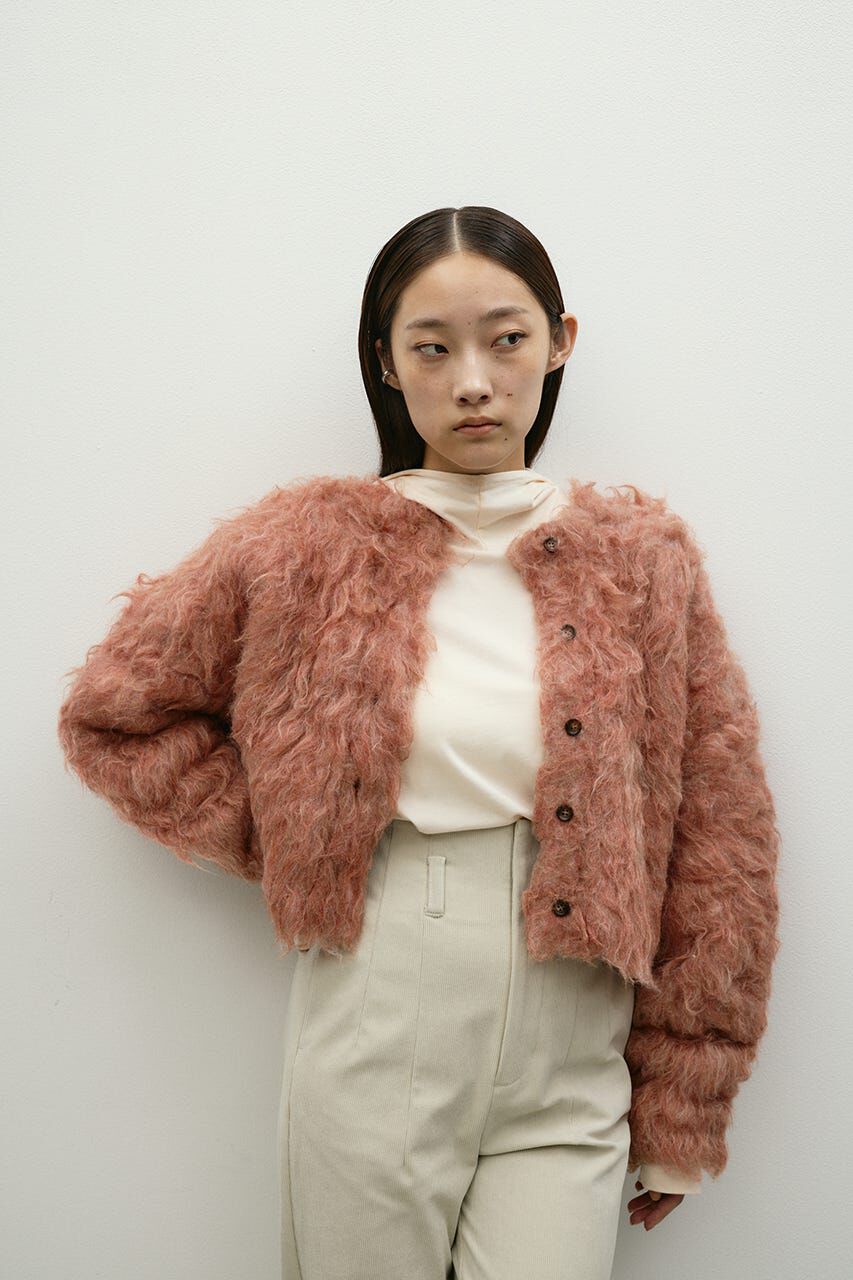 STYLEMIXER「メランジシャギーショートニットカーデ」|カーディガン|