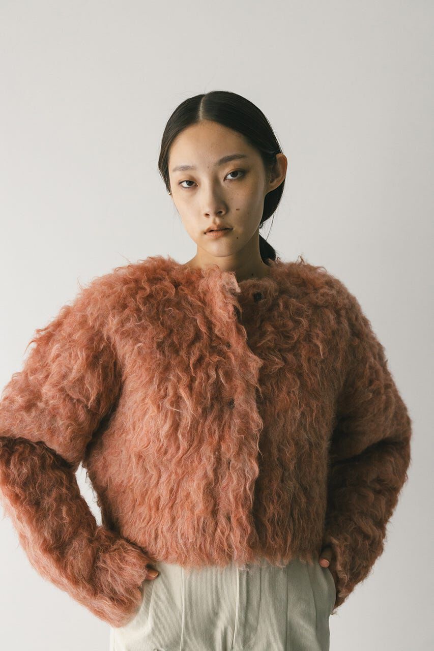 STYLEMIXER「メランジシャギーショートニットカーデ」|カーディガン|