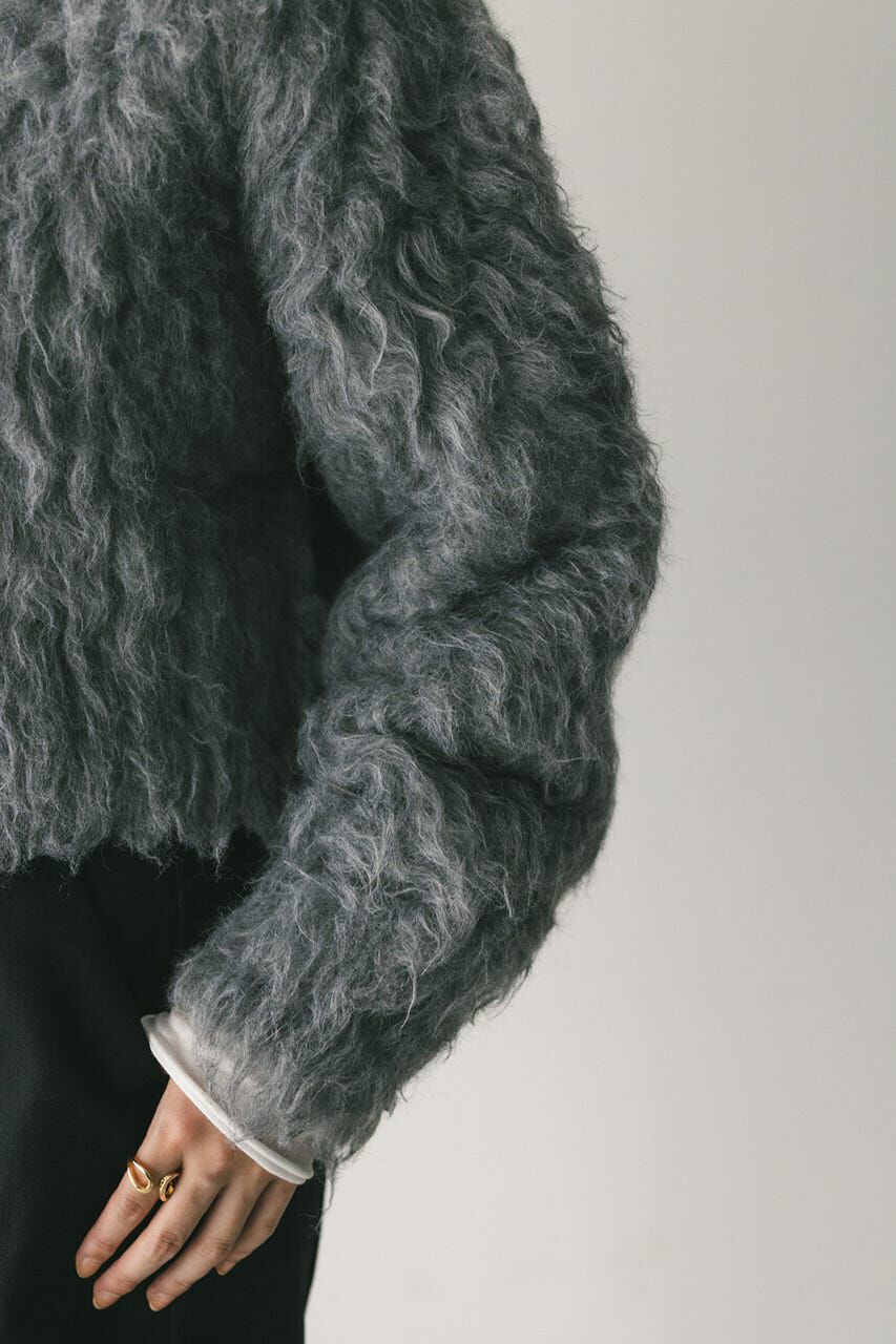 STYLEMIXER「メランジシャギーショートニットカーデ」|カーディガン|