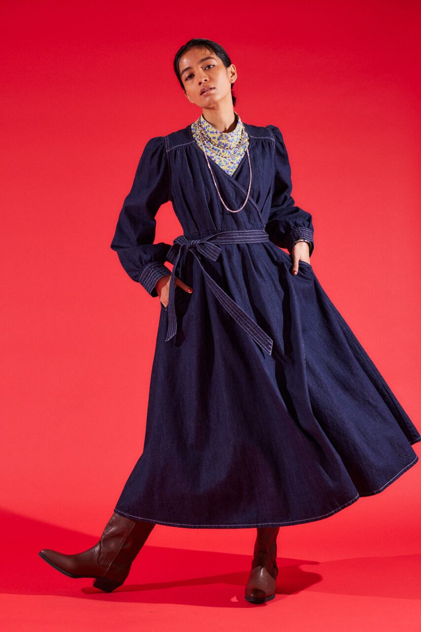 MOUSSY「CACHECOEUR DENIM ドレス」|ワンピース|