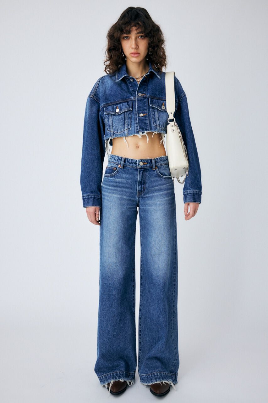 MOUSSY「CUT OFF WIDE LEG STRAIGHT」|デニム|