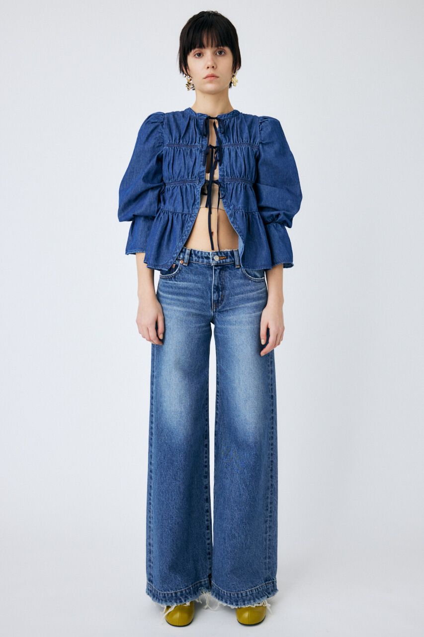 MOUSSY「CUT OFF WIDE LEG STRAIGHT」|デニム|