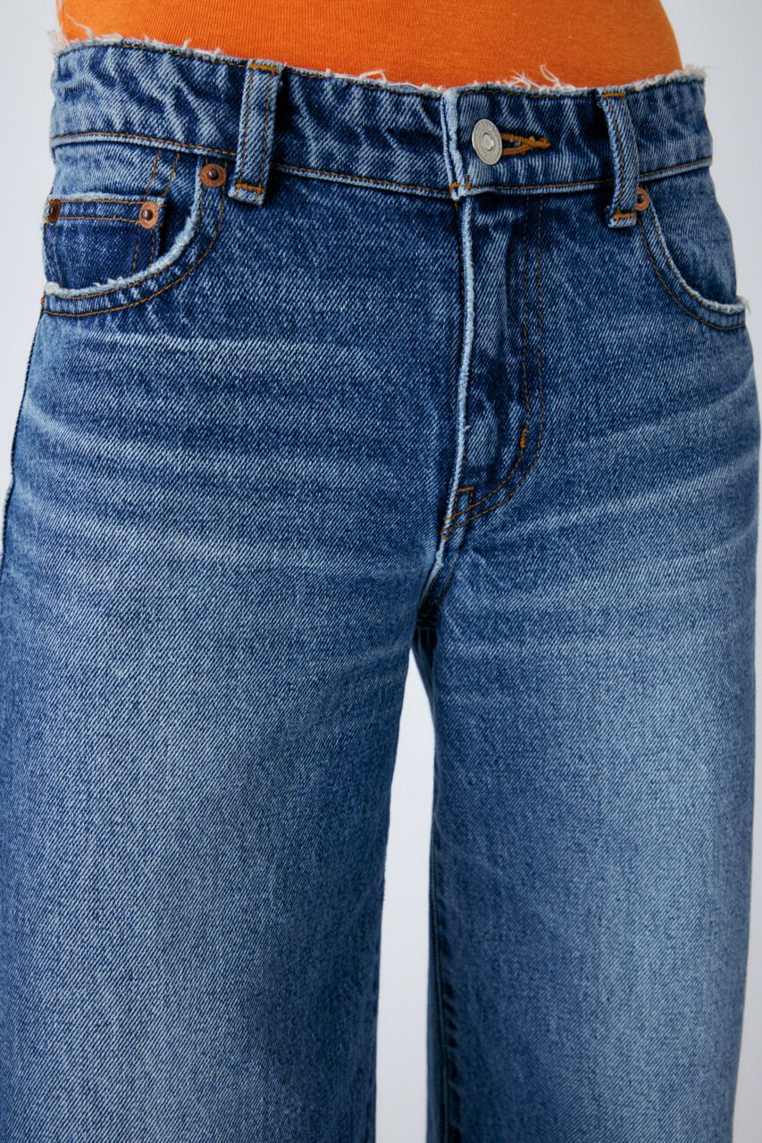 MOUSSY「CUT OFF WIDE LEG STRAIGHT」|デニム|