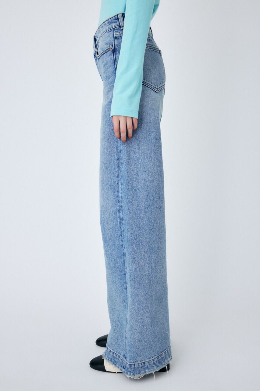 MOUSSY「CUT OFF WIDE LEG STRAIGHT」|デニム|