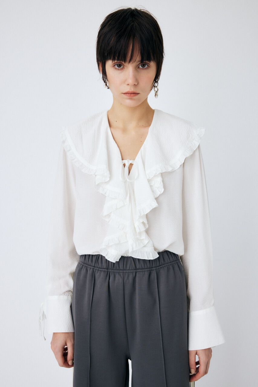 MOUSSY「STRIPE RAFFLE ブラウス」|シャツ・ブラウス|