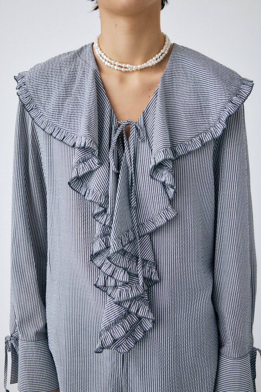 MOUSSY「STRIPE RAFFLE ブラウス」|シャツ・ブラウス|