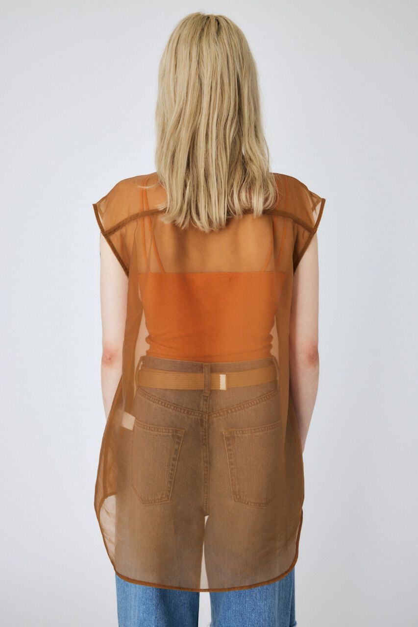 MOUSSY「TIED SLEEVE SEE-THROUGH シャツ」|シャツ・ブラウス|