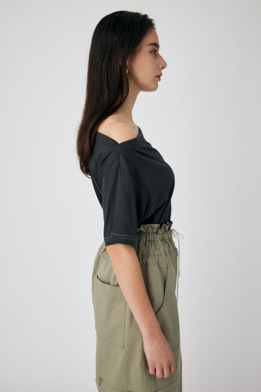 MOUSSY「PEEP SHOULDER LOOSE Tシャツ」|Tシャツ・カットソー|