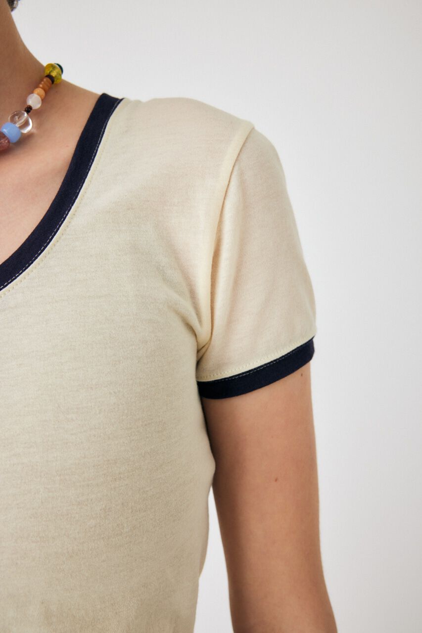 MOUSSY「SHEER RINGER TS」|Tシャツ・カットソー|