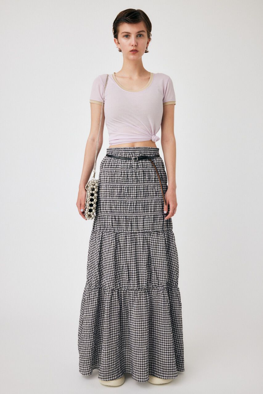 MOUSSY「SHEER RINGER TS」|Tシャツ・カットソー|L/PUR1