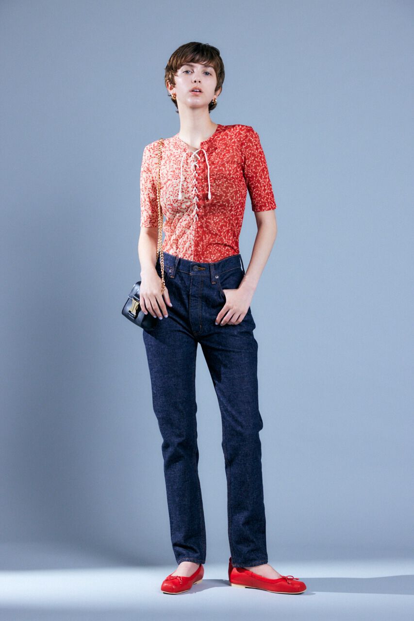 MOUSSY「ASYMMETRIC COLOR LACE UP トップス」|Tシャツ・カットソー|