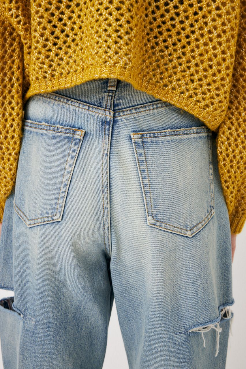 MOUSSY「THIGH SLIT LOOSE STRAIGHT」|デニム|