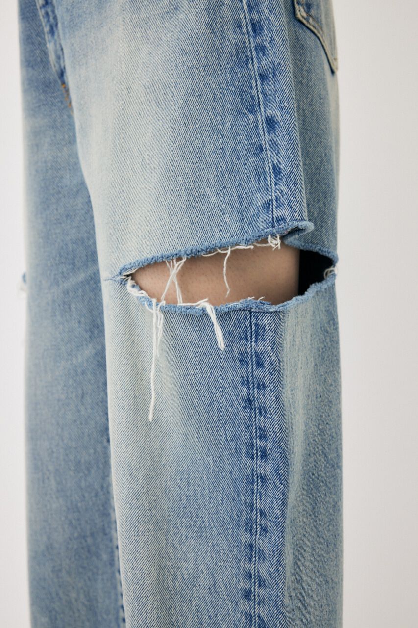 MOUSSY「THIGH SLIT LOOSE STRAIGHT」|デニム|