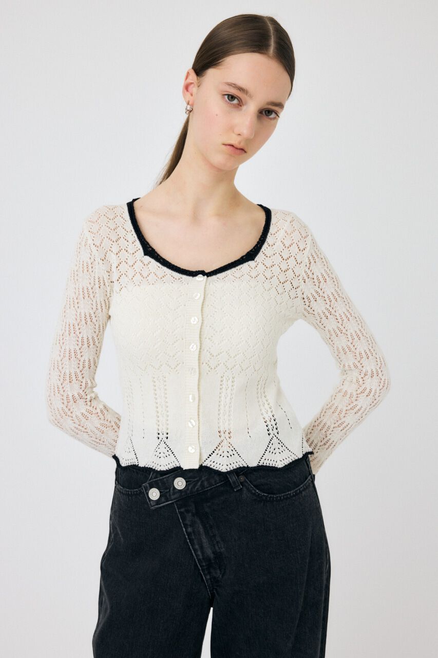 MOUSSY「EYELET LACE ニットトップス」|ニット・セーター|