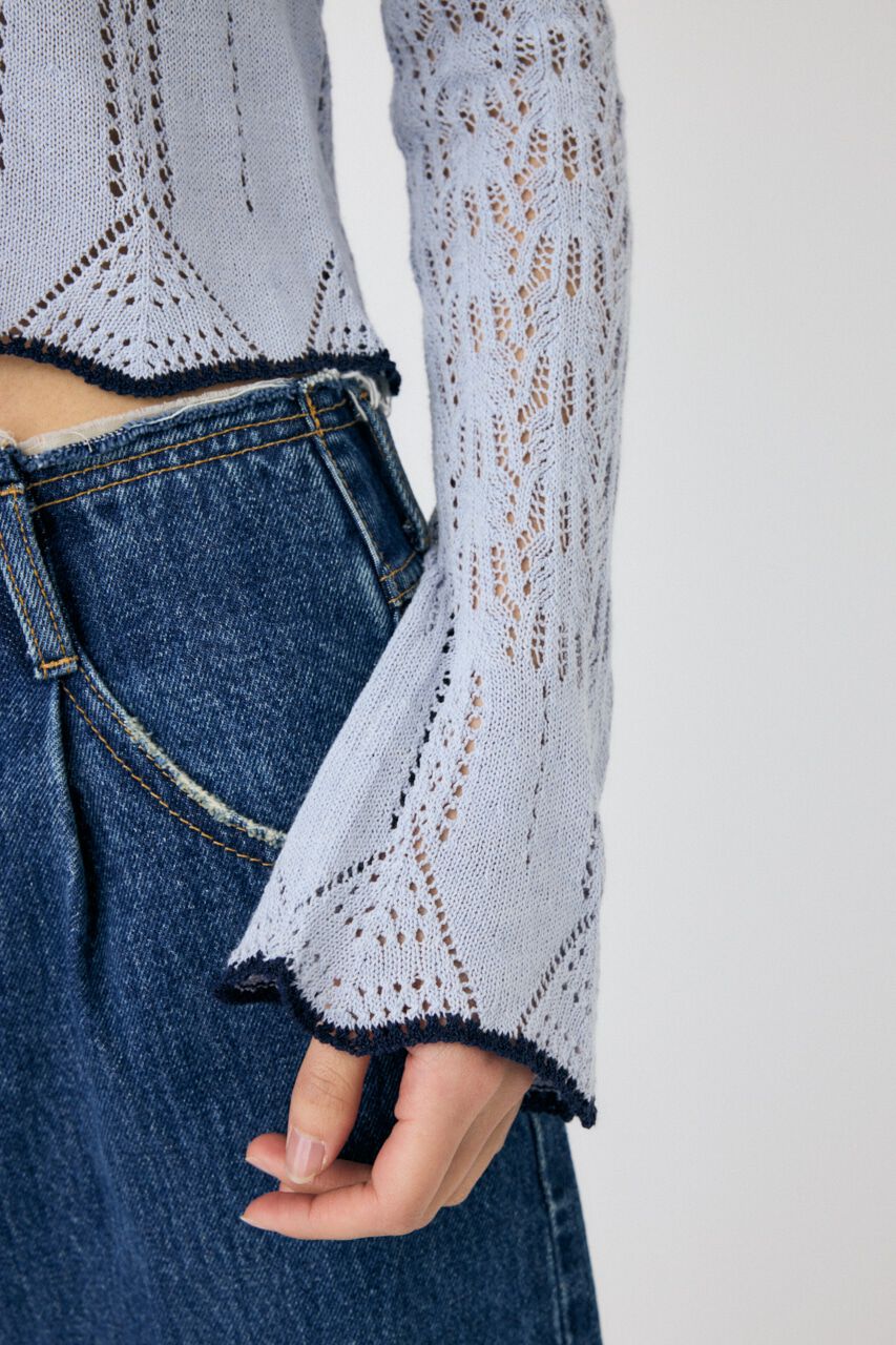 MOUSSY「EYELET LACE ニットトップス」|ニット・セーター|