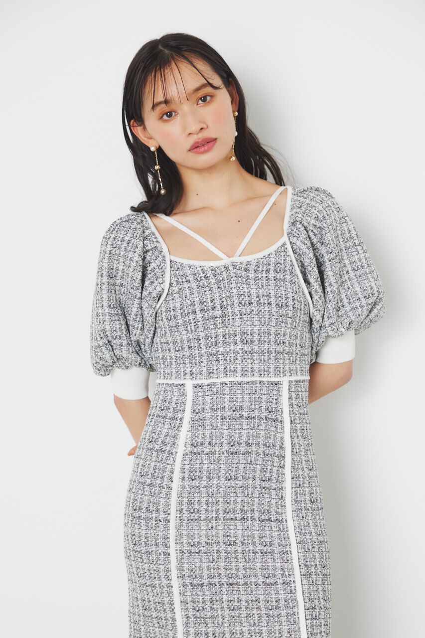 rienda「マーメイドツイードKnit OP」|ワンピース|