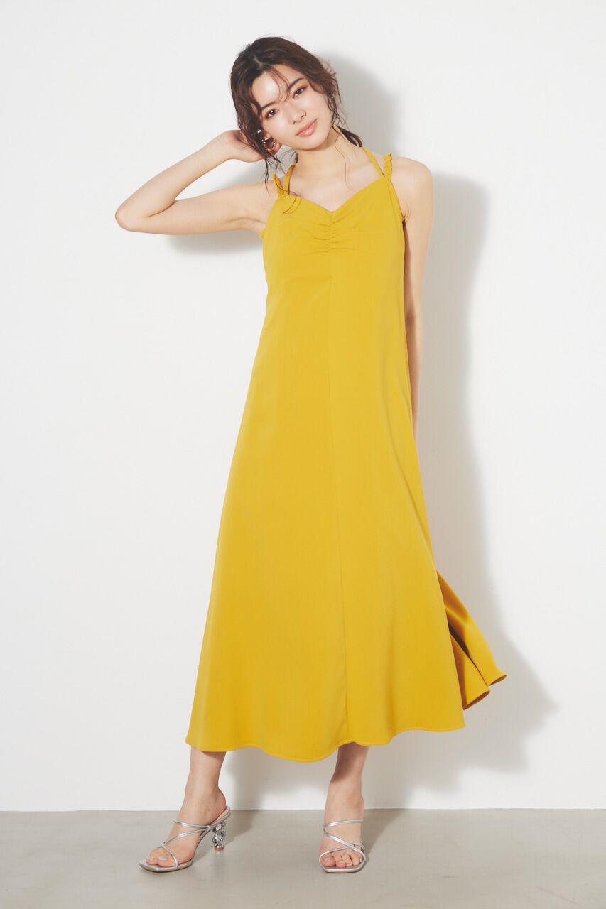 rienda「ギャザーストリングキャミOP」|ワンピース|YEL