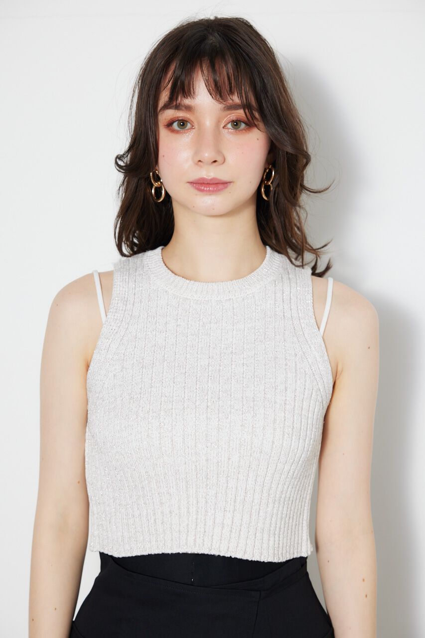 rienda「アメスリラメKnit TOP」|タンクトップ|