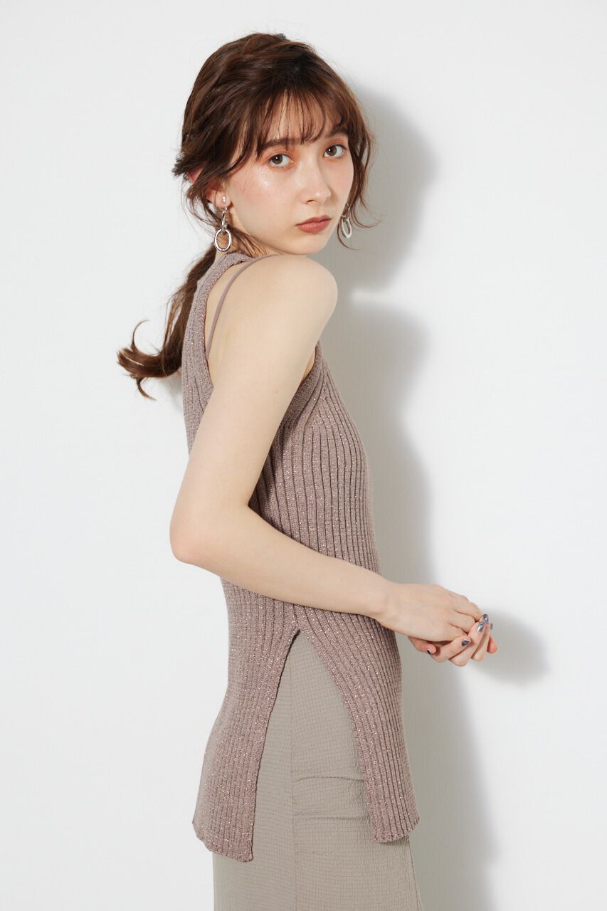 rienda「アメスリラメKnit TOP」|タンクトップ|