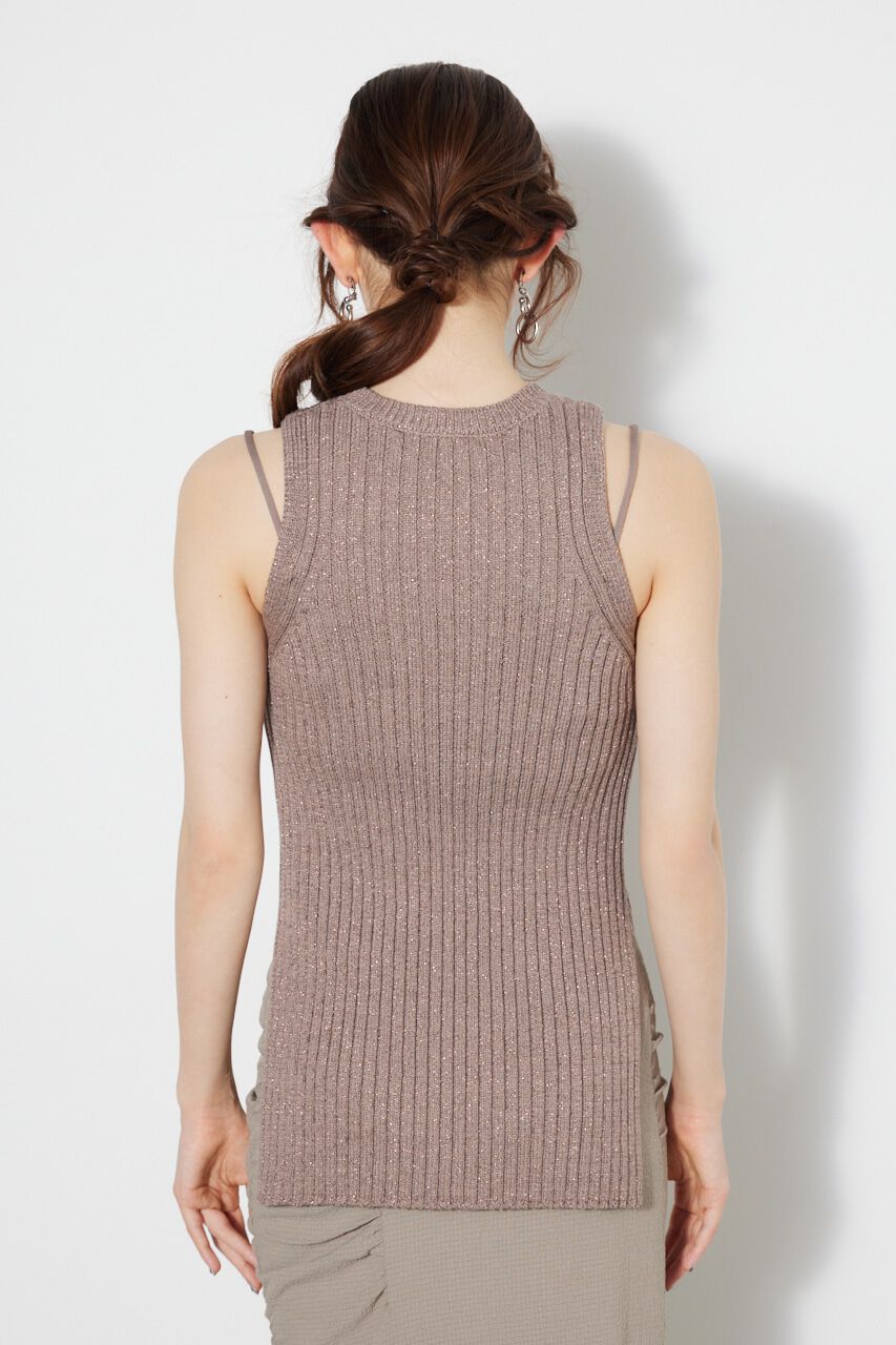 rienda「アメスリラメKnit TOP」|タンクトップ|