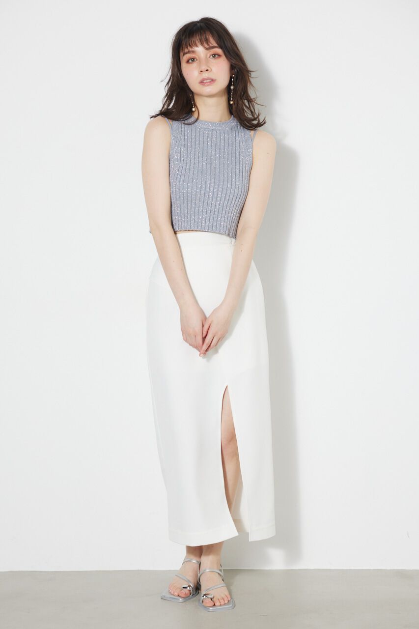 rienda「アメスリラメKnit TOP」|タンクトップ|