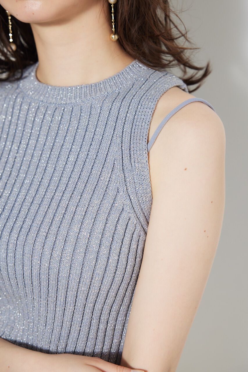 rienda「アメスリラメKnit TOP」|タンクトップ|