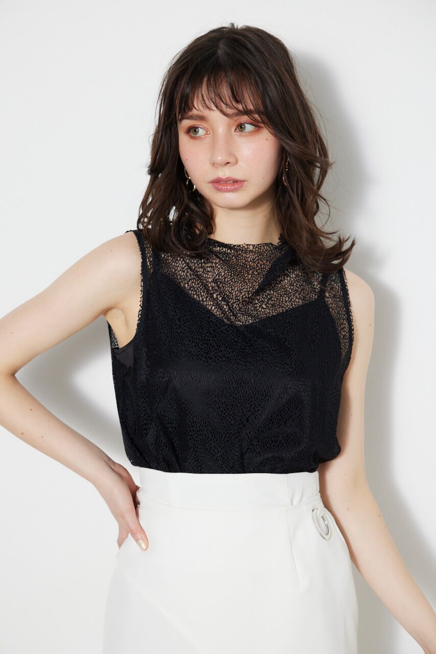 rienda「メッシュレースBLS」|シャツ・ブラウス|BLK