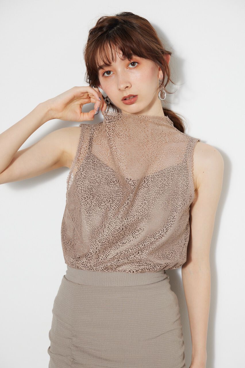 rienda「メッシュレースBLS」|シャツ・ブラウス|L/BRN1