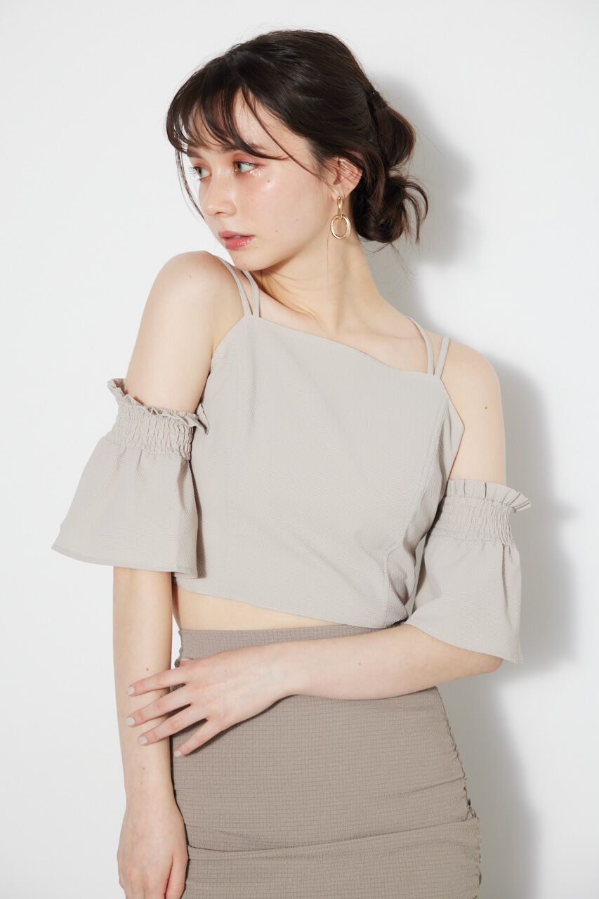 rienda「クロップドビスチェTOP」|タンクトップ|BEG