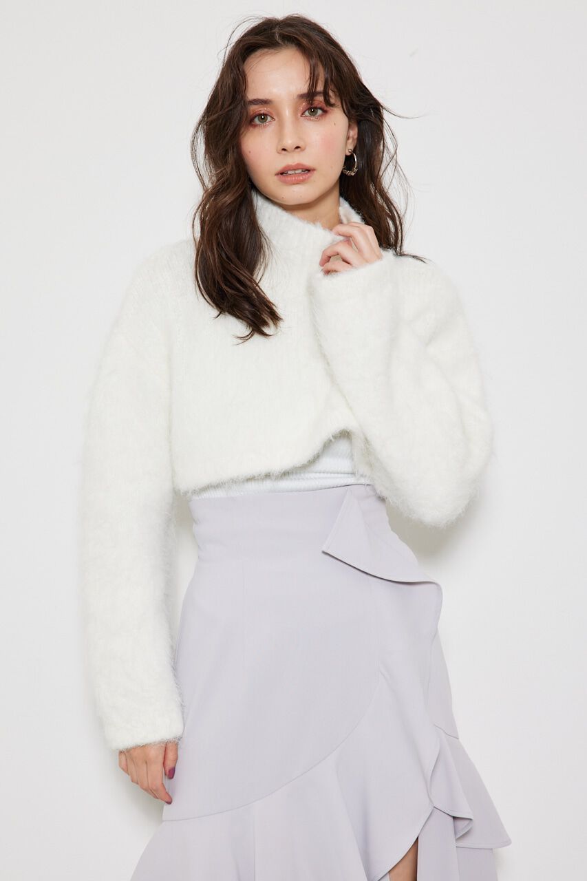 rienda「knitハイネック TOP」|ニット・セーター|WHT