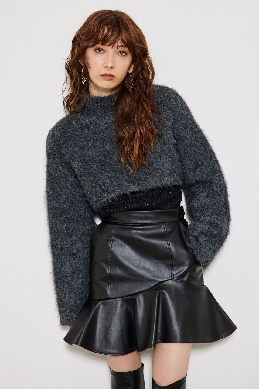 rienda「knitハイネック TOP」|ニット・セーター|D/GRY3