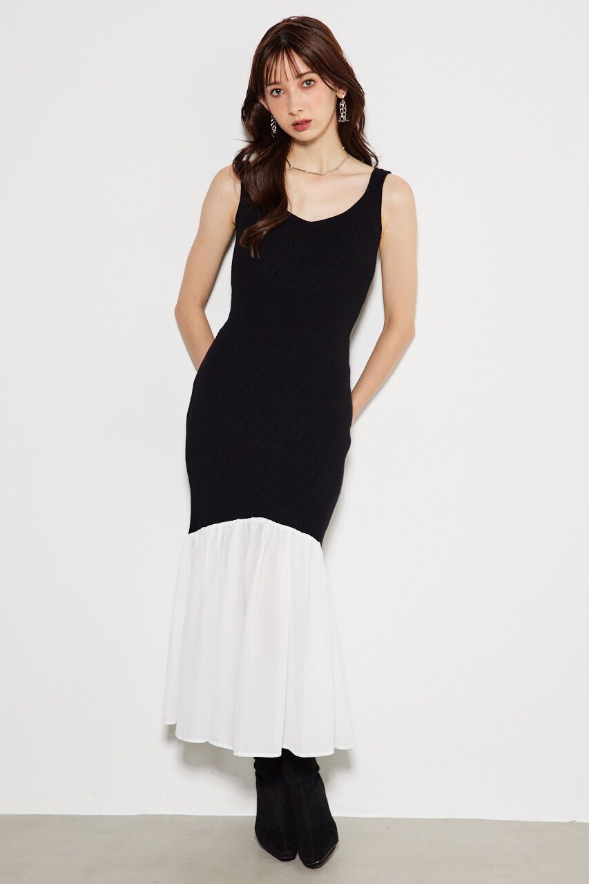 rienda「2WAYニュアンスマーメイドKnit OP」|ワンピース|