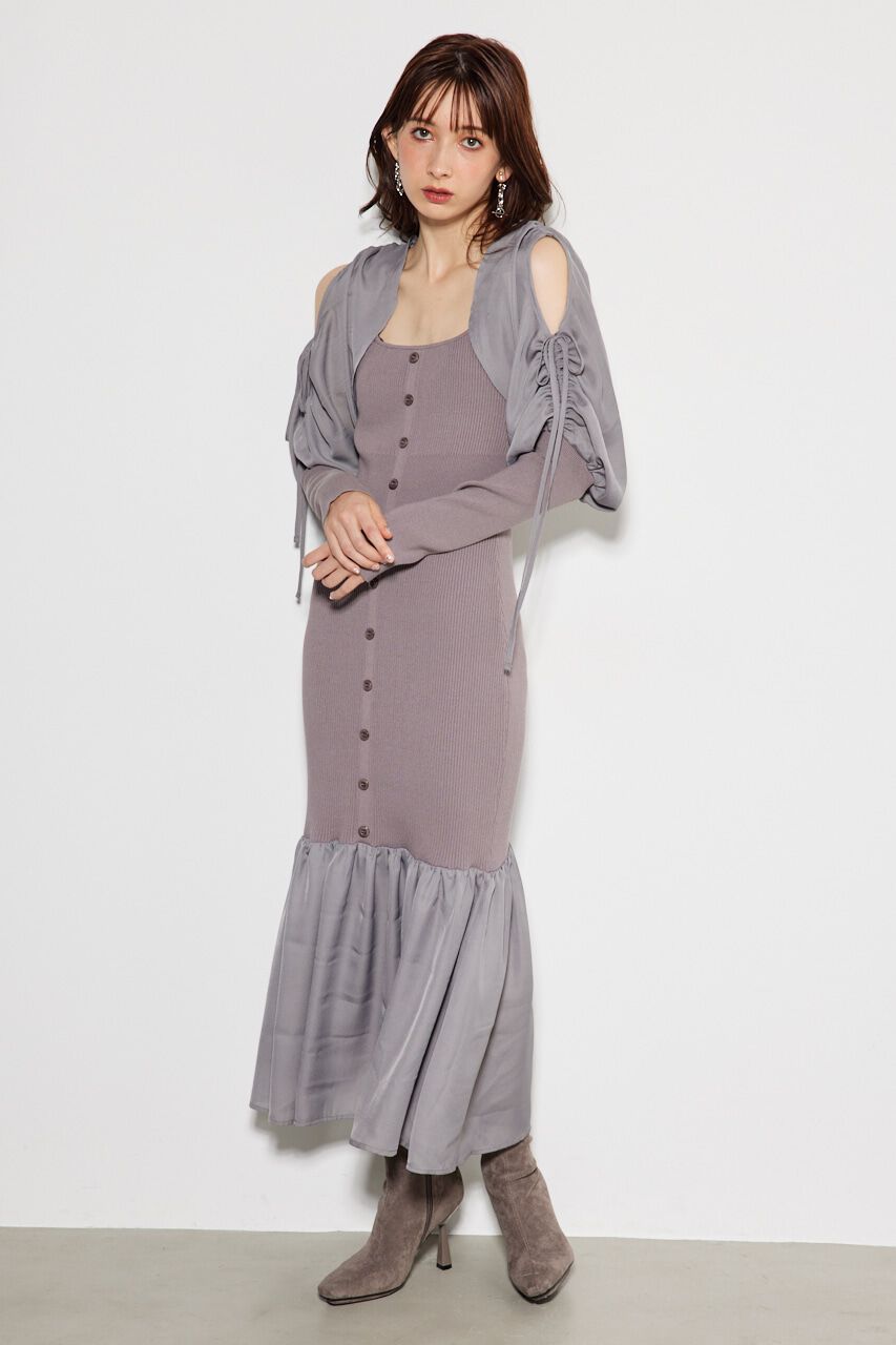 rienda「2WAYニュアンスマーメイドKnit OP」|ワンピース|BRN