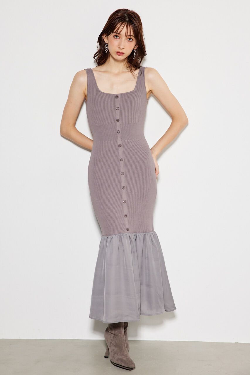 rienda「2WAYニュアンスマーメイドKnit OP」|ワンピース|