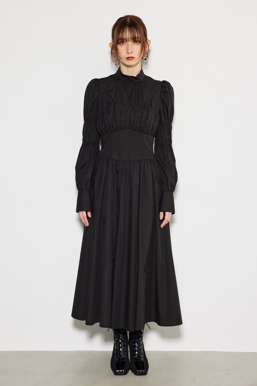 rienda「ビスチェディテールギャザーフレアOP」|ワンピース|