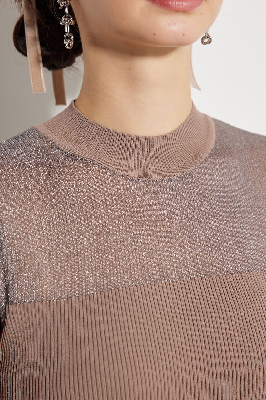 rienda「シアーボーダーフレアKnit OP」|ワンピース|