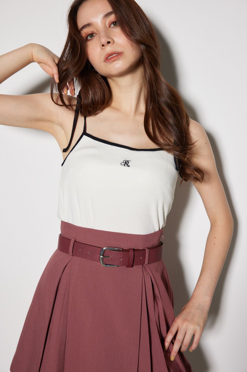 rienda「カップ付きリボンキャミトップス」|キャミソール|WHT